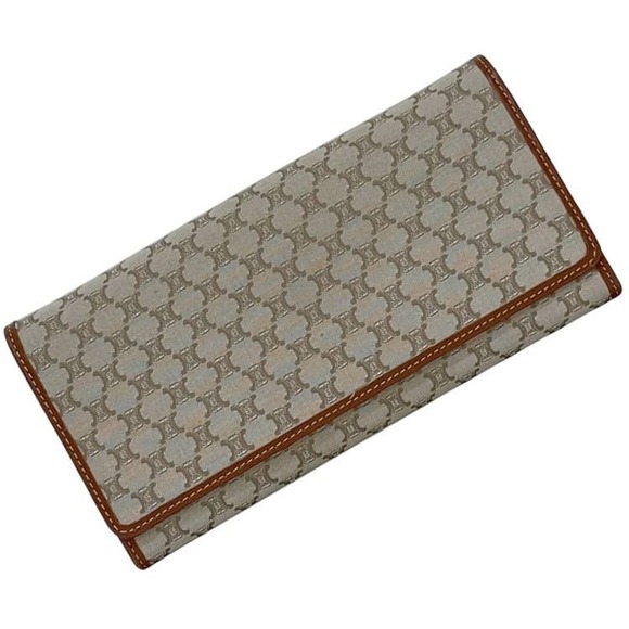 Celine Handbags - Celine Bifold Long Wallet Beige Macadam Leather Ys Oo Tan Brown